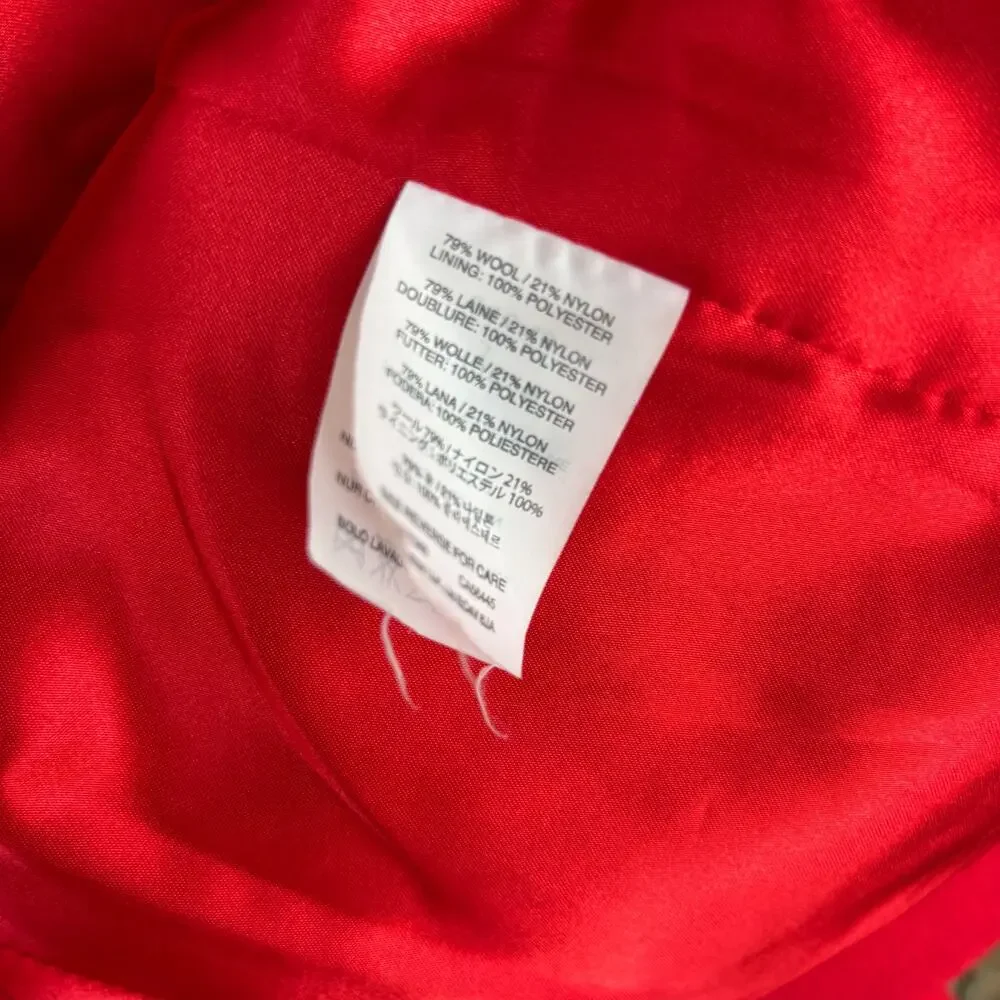 J Crew Majesty Stadium Cloth Peacoat 0 49360 Red Double Breasted Coat Wool